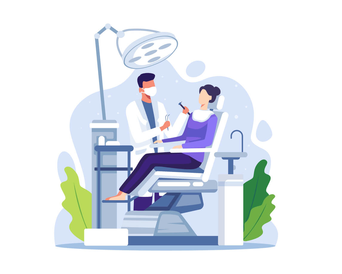 concept image of visiting a general dentist